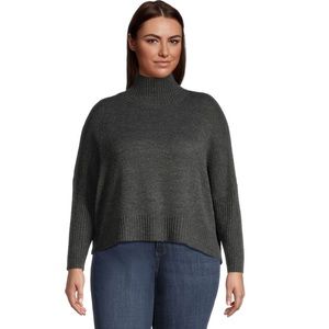 🆕 Charcoal Recycled Knit Ribbed Funnel Neck Sweater *Various colors available